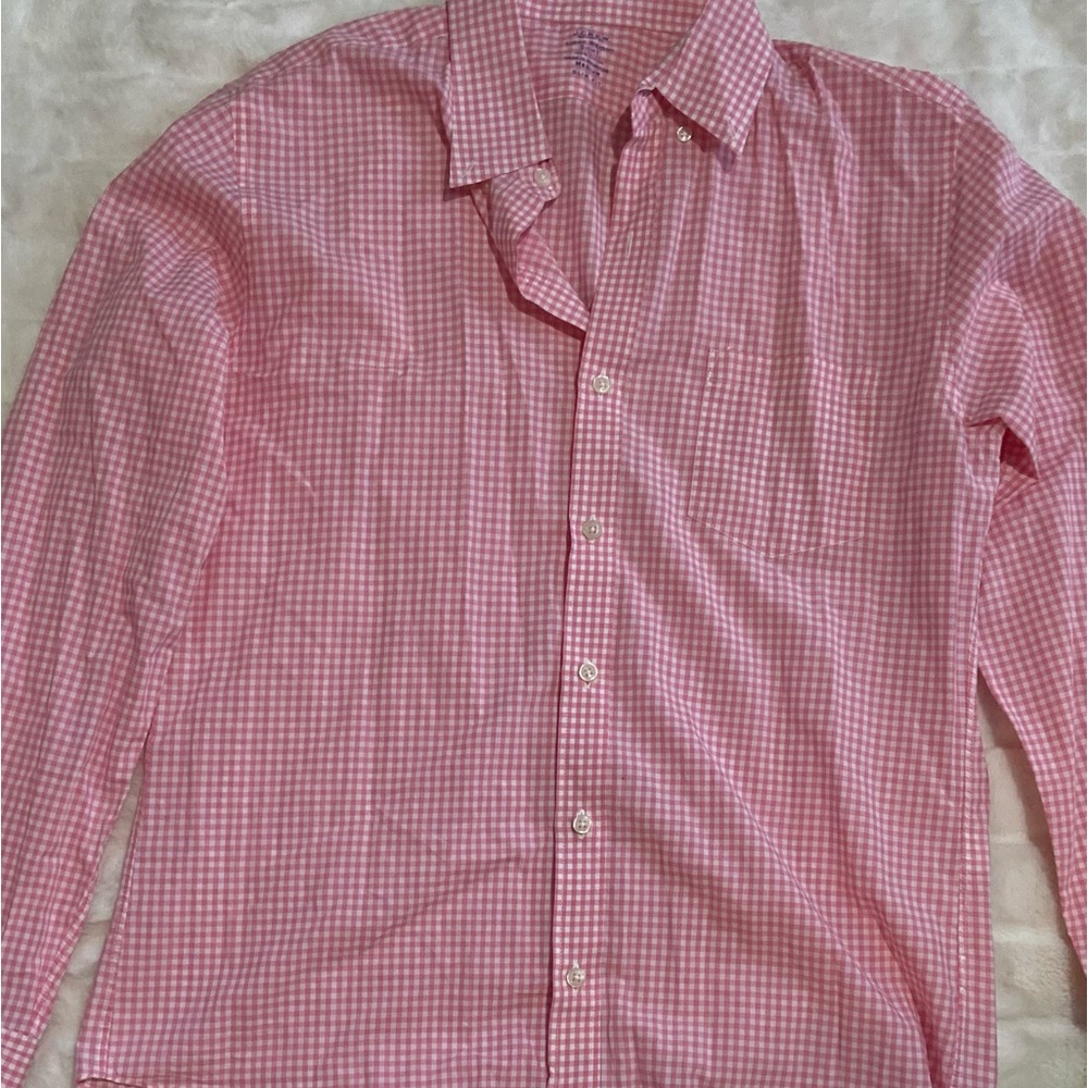 J. Crew pink and white button down dress shirt